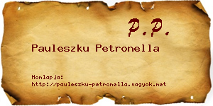 Pauleszku Petronella névjegykártya